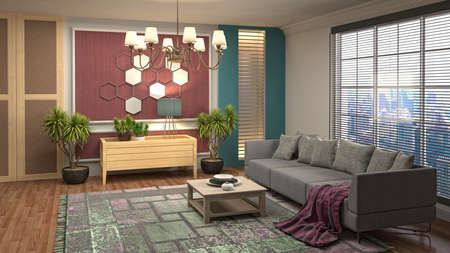 Interior of the living room. 3D illustration.の写真素材