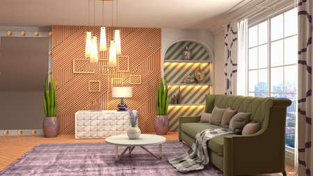 Interior of the living room. 3D illustration.の写真素材
