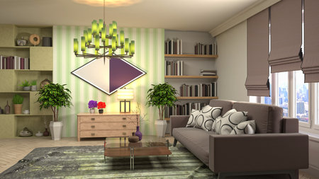 Interior of the living room. 3D illustration.の写真素材