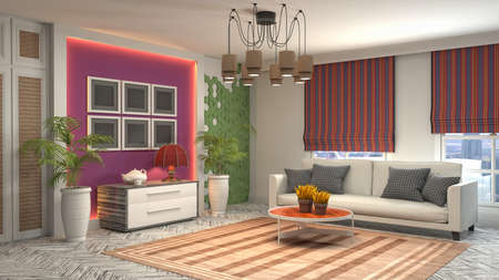Interior of the living room. 3D illustration.の写真素材