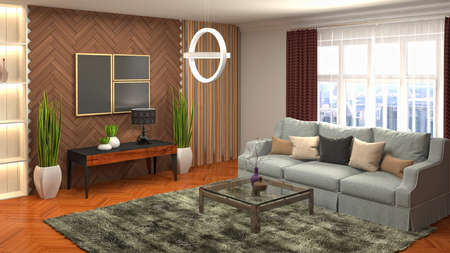Interior of the living room. 3D illustration.の写真素材
