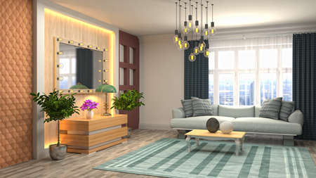 Interior of the living room. 3D illustration.の写真素材