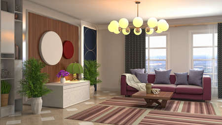 Interior of the living room. 3D illustration.の写真素材