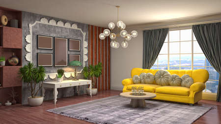 Interior of the living room. 3D illustration.の写真素材