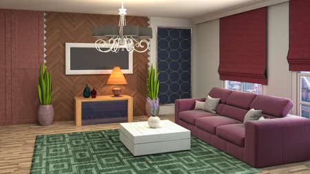 Interior of the living room. 3D illustration.の写真素材