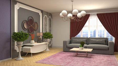 Interior of the living room. 3D illustration.の写真素材