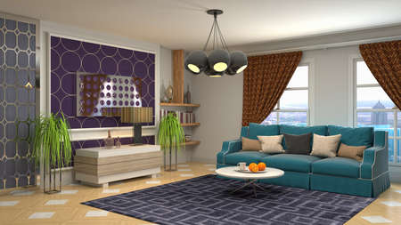 Interior of the living room. 3D illustration.の写真素材
