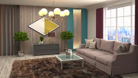 Interior of the living room. 3D illustration.の写真素材