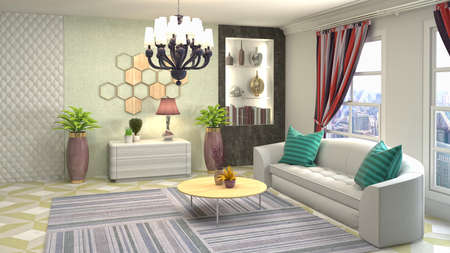Interior of the living room. 3D illustration.の写真素材