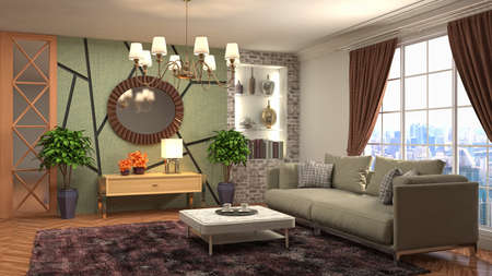 Interior of the living room. 3D illustration.の写真素材