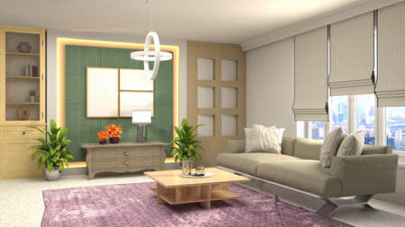 Interior of the living room. 3D illustration.の写真素材