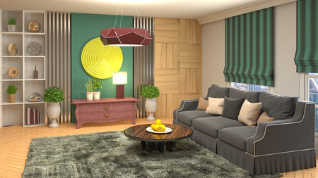 Interior of the living room. 3D illustration.の写真素材