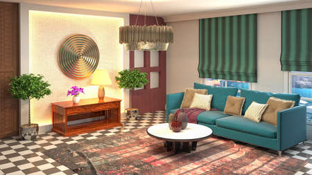 Interior of the living room. 3D illustration.の写真素材
