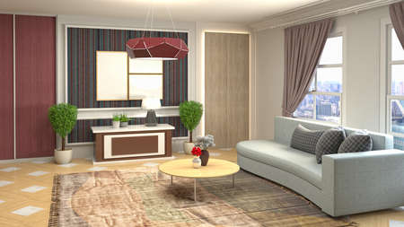 Interior of the living room. 3D illustration.の写真素材
