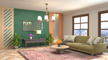 Interior of the living room. 3D illustration.の写真素材