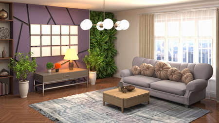 Interior of the living room. 3D illustration.の写真素材