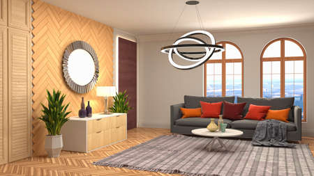 Interior of the living room. 3D illustration.の写真素材