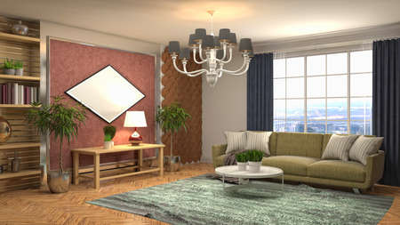 Interior of the living room. 3D illustration.の写真素材