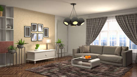 Interior of the living room. 3D illustration.の写真素材