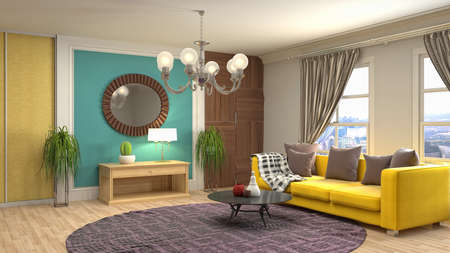 Interior of the living room. 3D illustration.の写真素材