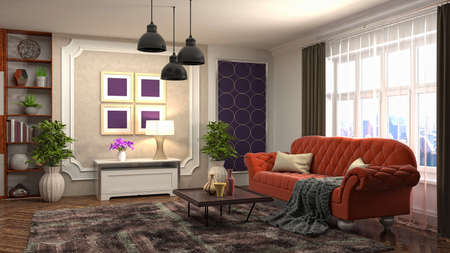 Interior of the living room. 3D illustration.の写真素材