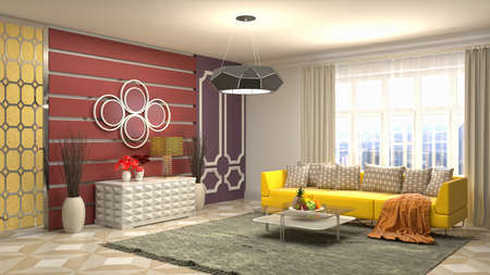 Interior of the living room. 3D illustration.の写真素材