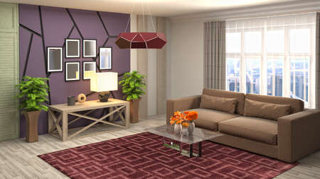 Interior of the living room. 3D illustration.の写真素材