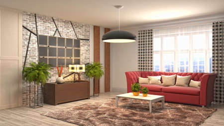 Interior of the living room. 3D illustration.の写真素材