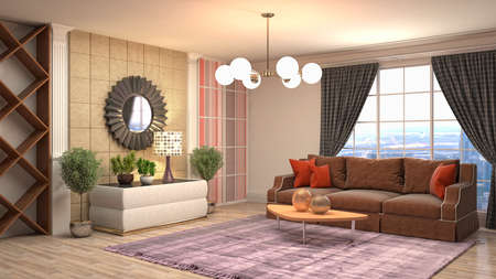 Interior of the living room. 3D illustration.の写真素材