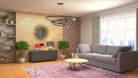 Interior of the living room. 3D illustration.の写真素材