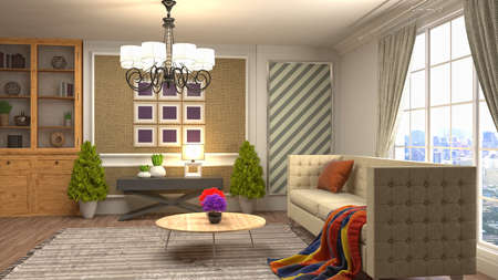 Interior of the living room. 3D illustration.の写真素材