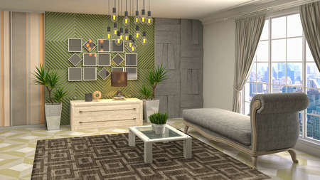 Interior of the living room. 3D illustration.の写真素材