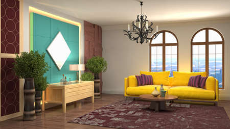 Interior of the living room. 3D illustration.の写真素材