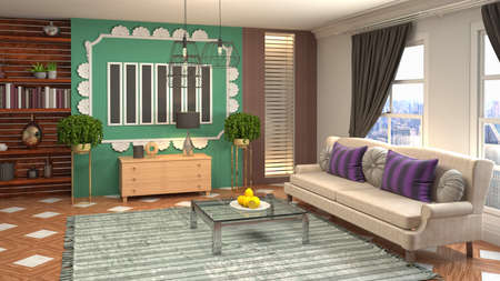 Interior of the living room. 3D illustration.の写真素材