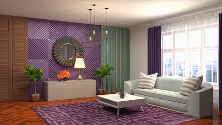 Interior of the living room. 3D illustration.の写真素材