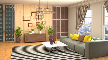 Interior of the living room. 3D illustration.の写真素材