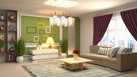 Interior of the living room. 3D illustration.の写真素材