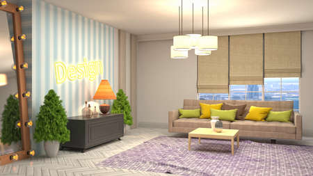 Interior of the living room. 3D illustration.の写真素材