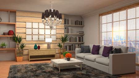 Interior of the living room. 3D illustration.の写真素材
