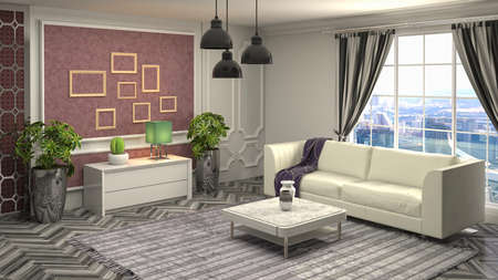 Interior of the living room. 3D illustration.の写真素材