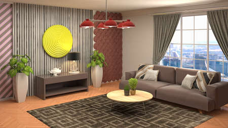 Interior of the living room. 3D illustration.の写真素材