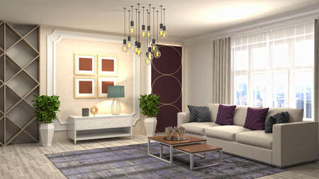 Interior of the living room. 3D illustration.の写真素材