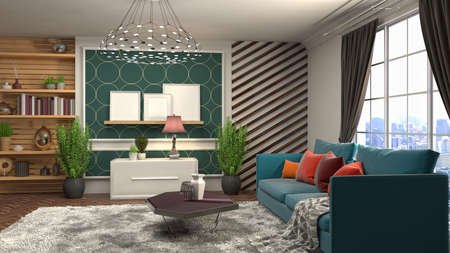 Interior of the living room. 3D illustration.の写真素材