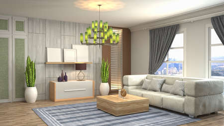 Interior of the living room. 3D illustration.の写真素材