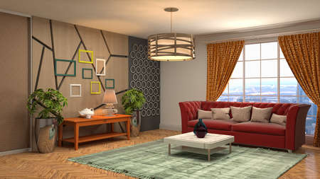 Interior of the living room. 3D illustration.の写真素材