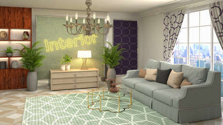 Interior of the living room. 3D illustration.の写真素材