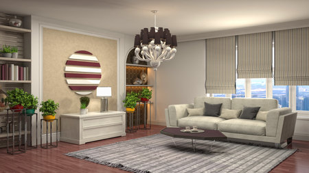 Interior of the living room. 3D illustration.の写真素材