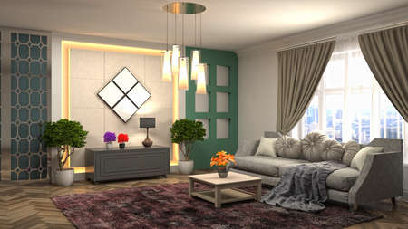 Interior of the living room. 3D illustration.の写真素材