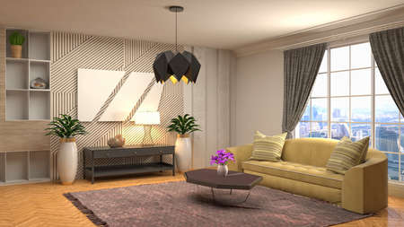 Interior of the living room. 3D illustration.の写真素材