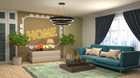 Interior of the living room. 3D illustration.の写真素材